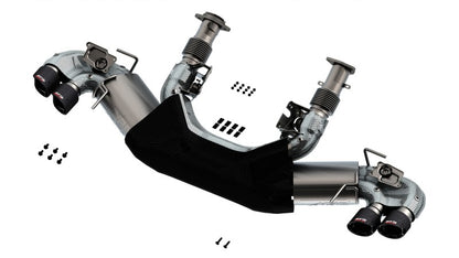 Borla 2020 Chevrolet Corvette C8 6.2L ATAK 3in Exhaust System Dual Round Angle Cut Carbon Fiber Tips - Graveyard Performance