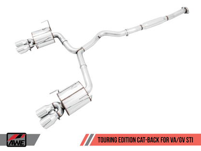 AWE Tuning Subaru STI VA / WRX GV / STI GV Sedan Touring Edition Exhaust - Diamond Black Tip (102mm) - Graveyard Performance