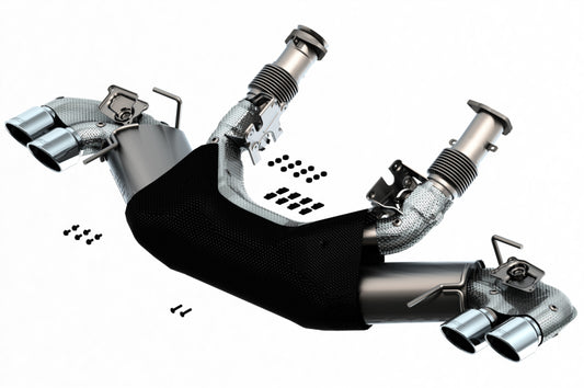 Borla 2020 Chevrolet Corvette C8 6.2L S-Type Exhaust System Dual Round A/C Tips 4inx 4.75in - Graveyard Performance