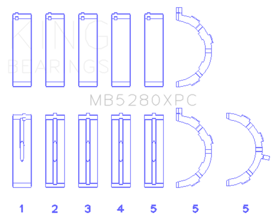 King Engine Bearings Ford 4.6L/5.4L V8 SOHC Performance Coated Main Bearing Set - Size STD