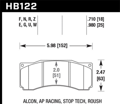 Hawk Stoptech ST-60 Caliper DTC-70 Race Brake Pads - Graveyard Performance