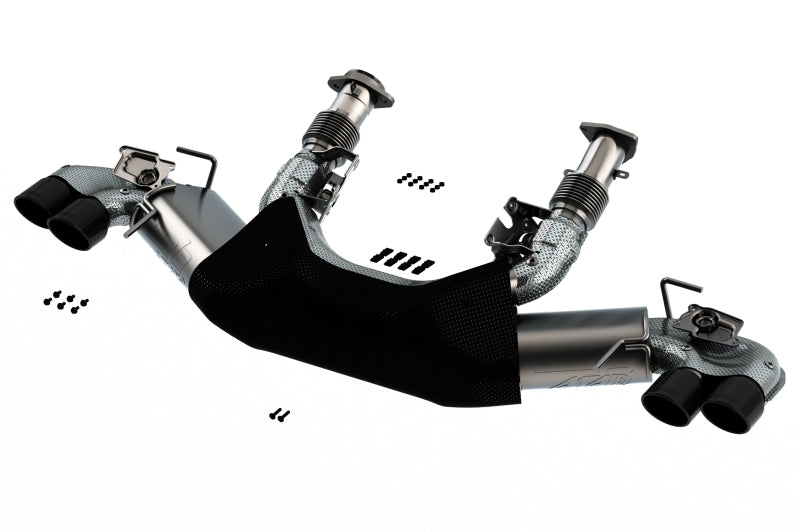 Borla 2020 Chevrolet Corvette C8 6.2 ATAK 3in Exhaust System Dual Round Rolled A/C Black Chrome Tips - Graveyard Performance