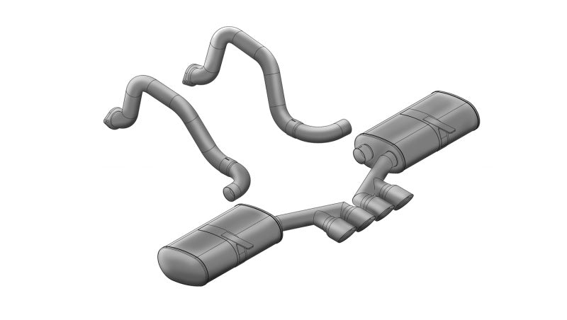 Corsa 1997-2004 Chevrolet Corvette C5 Z06 5.7L V8 Polished Sport Axle-Back Exhaust - Graveyard Performance