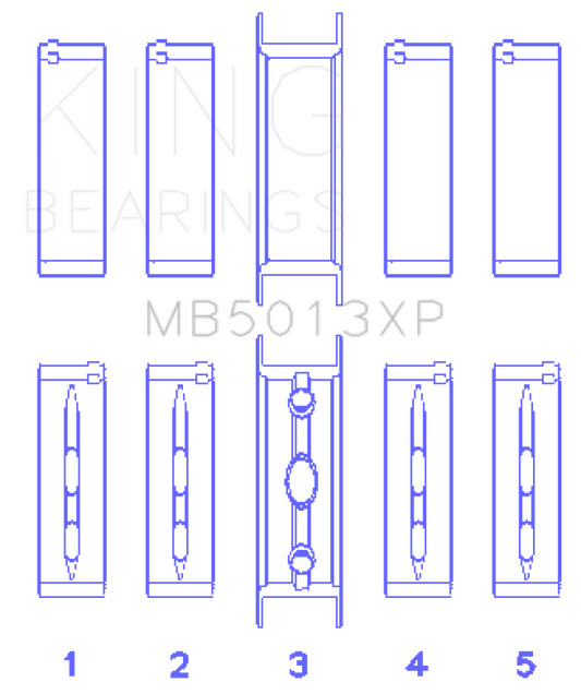 King Engine Bearings Chevy LS1 / LS6 / LS3 (Size 020) Performance Main Bearing Set