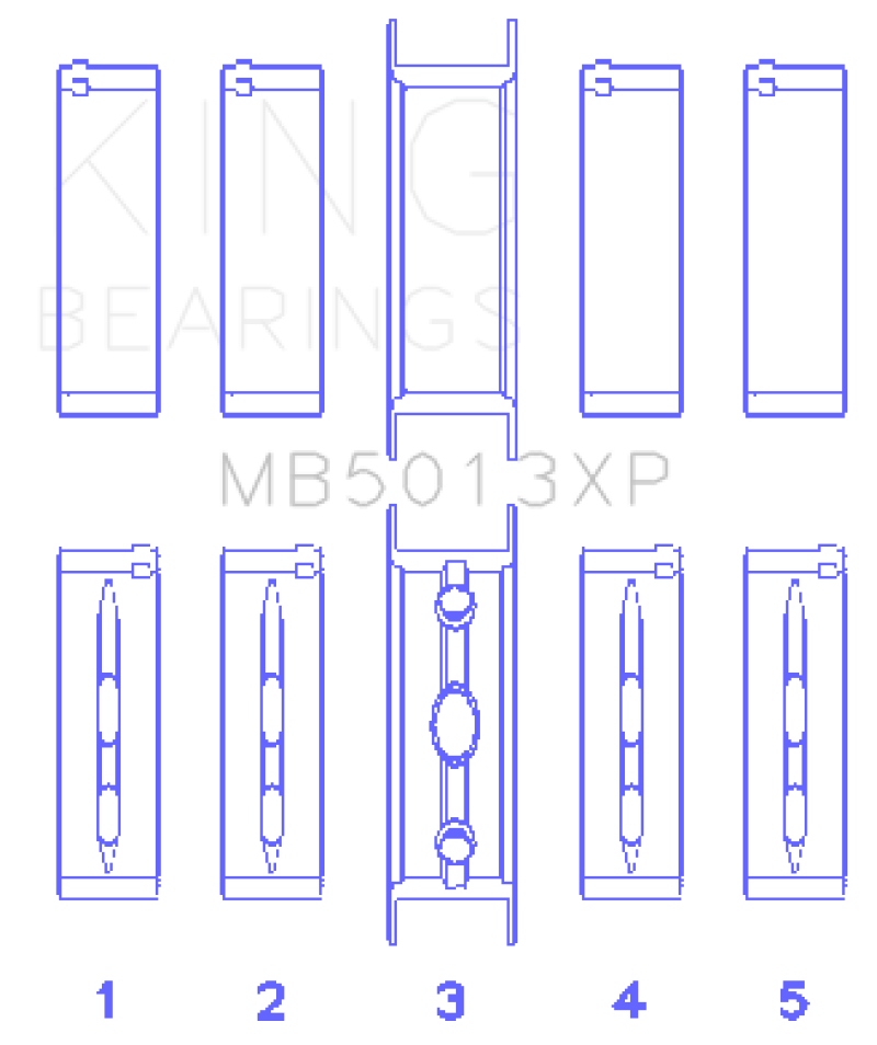 King Engine Bearings Chevy LS1 / LS6 / LS3 (Size 030) Performance Main Bearing Set