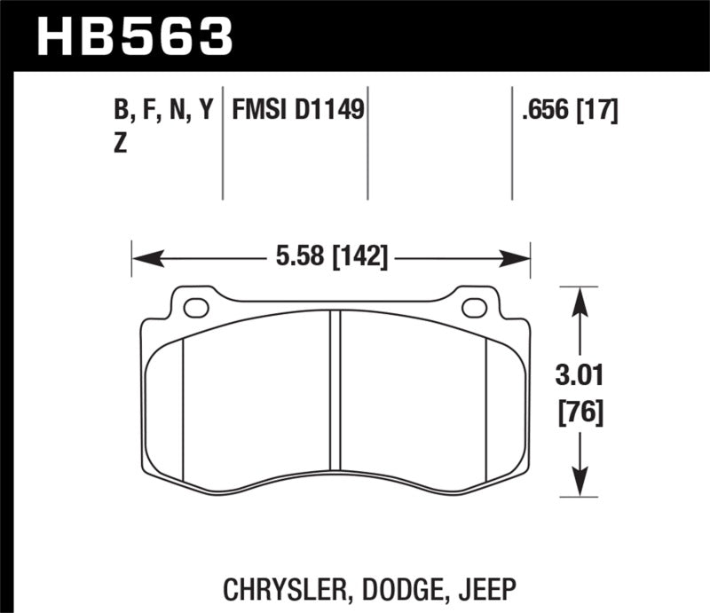 Hawk 2005-2014 Chrysler 300 C SRT8 6.1 HPS 5.0 Front Brake Pads - Graveyard Performance