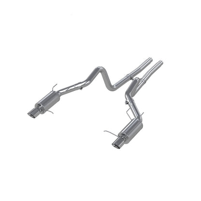 MBRP 11-14 Ford Mustang GT 5.0L Dual Split Rear Street Version T409 3in Cat Back Exhaust System - Graveyard Performance