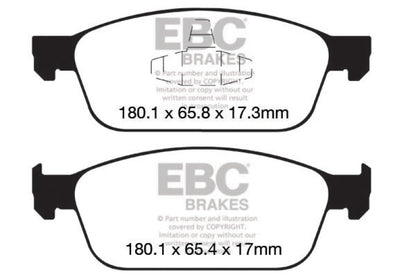 EBC 12+ Ford Focus 2.0 Turbo ST Greenstuff Front Brake Pads - Graveyard Performance