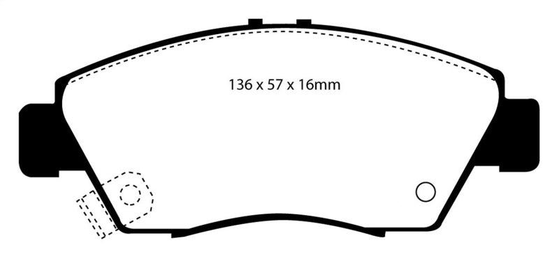 EBC 12 Acura ILX 1.5 Hybrid Yellowstuff Front Brake Pads - Graveyard Performance