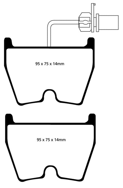EBC 06-09 Audi RS4 4.2 (Cast Iron Rotors) Yellowstuff Front Brake Pads - Graveyard Performance