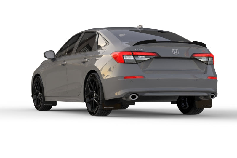 Rally Armor 22-26 Honda Civic/Civic Si/Sport Black UR Mud Flap w/Grey Logo - Graveyard Performance