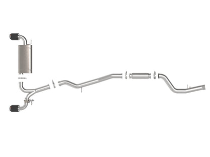 aFe POWER Takeda 2021 Toyota Supra 2.0L (t) 2.5in-3in 304 SS CB Exhaust w/ Carbon Tips - Graveyard Performance