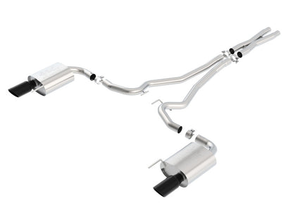 Borla Atak S Cat-Back 15-17 Ford Mustang GT 5.0L V8 MT/AT 2.5in pipe 4in tip (Black Chrome) - Graveyard Performance
