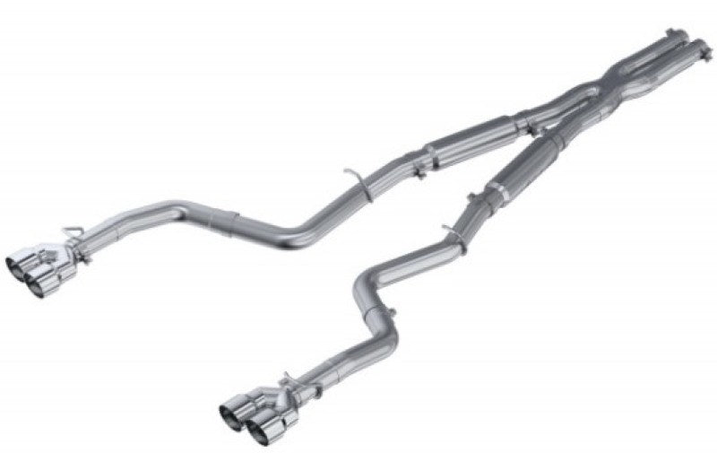 MBRP 15-16 Dodge Challenger RT 5.7L Aluminized Steel 3in Dual Rear Cat-back Quad Tips - Street - Graveyard Performance