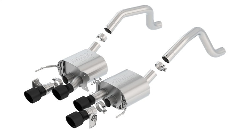 Borla 2015+ Chevy Corvette C7 Z06 6.2L Axle Back ATAK Exhaust Black Quad Tips w/o AFM w/ NPP - Graveyard Performance