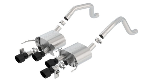 Borla 2015+ Chevy Corvette C7 Z06 6.2L Axle Back ATAK Exhaust Black Quad Tips w/o AFM w/ NPP - Graveyard Performance
