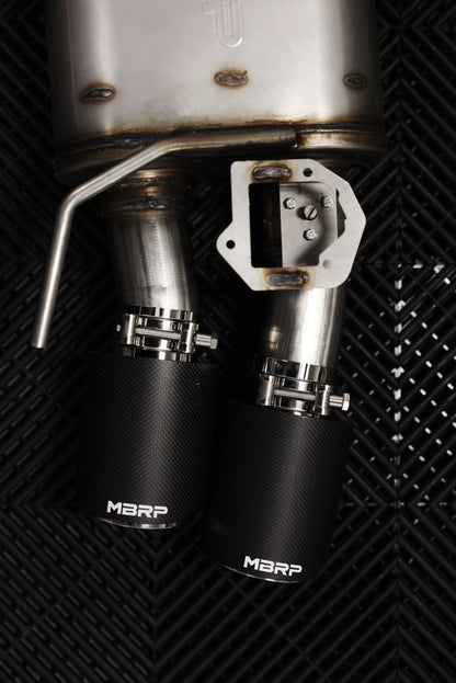 MBRP 18-22 Ford Mustang 2.3L Ecoboost 3in Cat-Back Exhaust w/ Quad Carbon Fiber SS Tips - T304 - Graveyard Performance