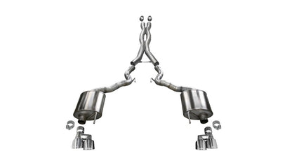 Corsa 2018-2023 Ford Mustang GT Convertible Sport Cat-Back Exhaust w/ 4in Tips - Graveyard Performance