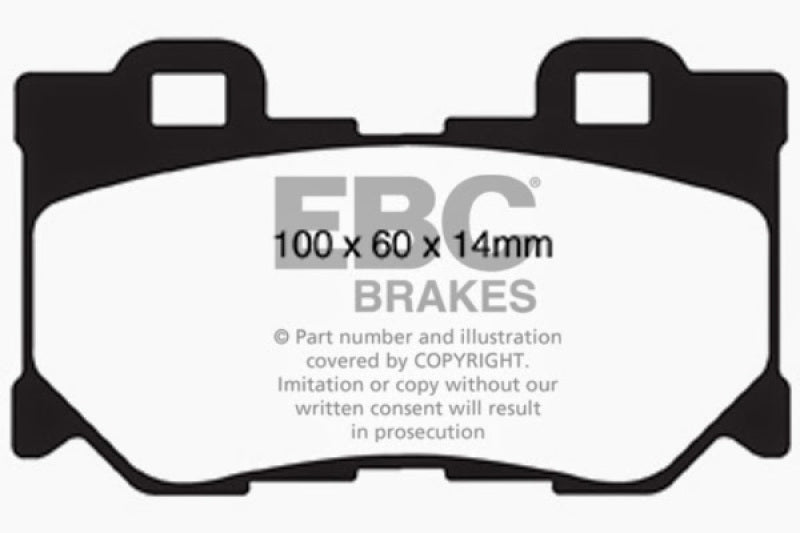 EBC 2013+ Infiniti Q50 Hybrid 3.5L Hybrid Sport Ultimax2 Rear Brake Pads - Graveyard Performance