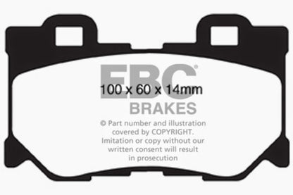 EBC 2013+ Infiniti Q50 Hybrid 3.5L Hybrid Sport Ultimax2 Rear Brake Pads - Graveyard Performance