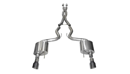 Corsa 2015-17 Ford Mustang GT Coupe 5.0L 3in Sport Cat-Back Exhaust Dual Rear Exit w/ Gun Metal Tips - Graveyard Performance