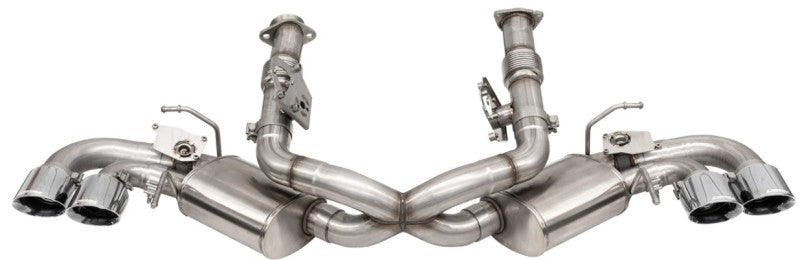 Corsa 20-25 Corvette C8 3in Valved Cat-Back 4.5in Pol Quad Tips Fits Factory Perf Exhaust DeletesAFM - Graveyard Performance