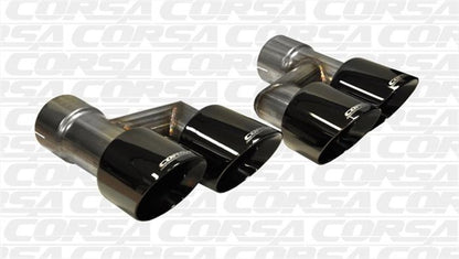 Corsa 2015-2017 Ford Mustang GT 5.0 Black Quad Tips Kit - Graveyard Performance