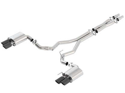 Borla 2018 Ford Mustang GT (A/T / M/T) 3in ATAK Catback Exhaust w/o Valves w/ Black Chrome Tips - Graveyard Performance