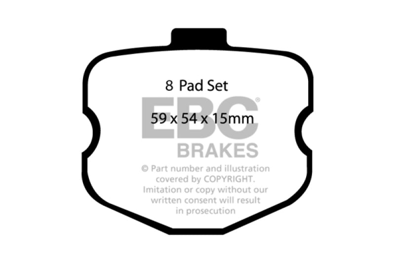 EBC 06-08 Chevrolet Corvette (C6) 7.0 (Z06) Redstuff Rear Brake Pads - Graveyard Performance