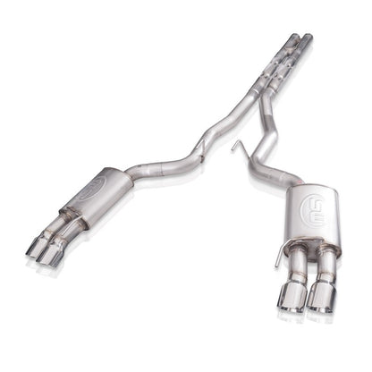 Stainless Works 18+ Ford Mustang GT 3in Legend 304SS Catback w/ H-Pipe Quad Polished Tips (No Valve) - Graveyard Performance