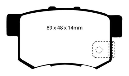 EBC 97 Acura CL 2.2 Yellowstuff Rear Brake Pads - Graveyard Performance