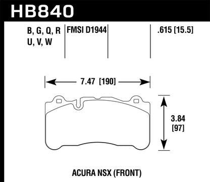 Hawk 2017 Acura NSX DTC-60 Street Front Brake Pads - Graveyard Performance