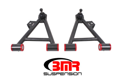 BMR 94-04 Mustang Lower Non-Adj. A-Arms (Coilover Only) w/ Tall Ball Joint (Poly) - Black Hammertone - Graveyard Performance