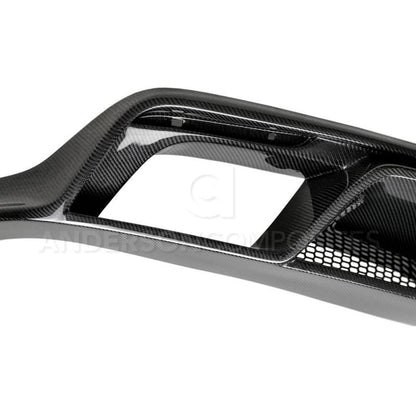 Anderson Composites 15-16 Ford Mustang R-Style Carbon Fiber Rear Valance (for Quad Tip Exhaust) - Graveyard Performance