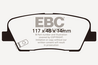 EBC 06-09 Hyundai Entourage 3.8 Yellowstuff Rear Brake Pads - Graveyard Performance