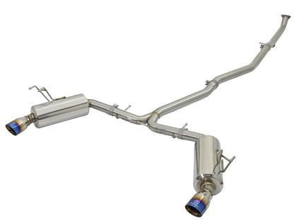 aFe POWER Takeda 16-17 Honda Civic I4-1.5L (t) 2.5-2.25in 304 SS CB Dual-Exit Exhaust Blue Tips - Graveyard Performance