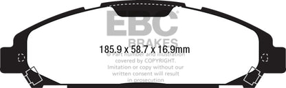 EBC 15+ Ford Mustang 2.3 Turbo Redstuff Front Brake Pads - Graveyard Performance