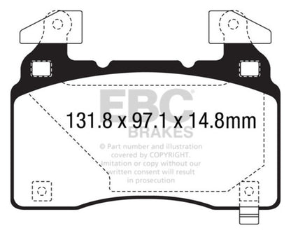EBC 12+ Tesla Model S Electric Greenstuff Front Brake Pads - Graveyard Performance