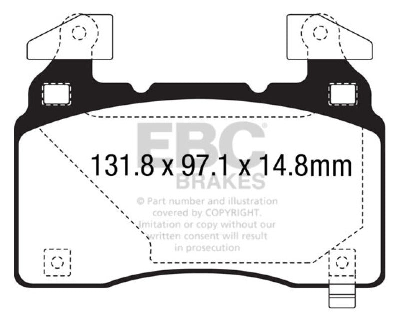 EBC 14+ Cadillac CTS Vsport 3.6 Twin Turbo Redstuff Front Brake Pads - Graveyard Performance