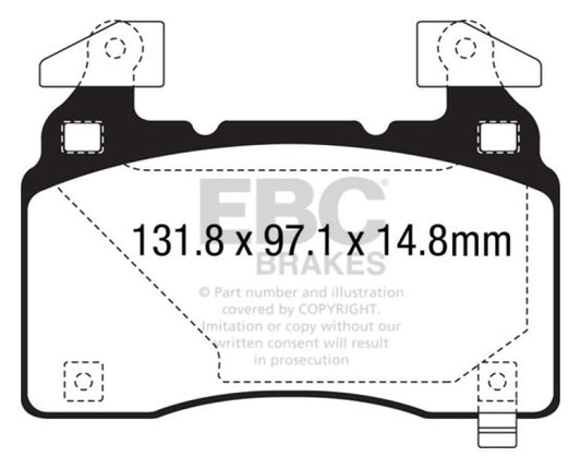EBC 14+ Cadillac CTS Vsport 3.6 Twin Turbo Redstuff Front Brake Pads - Graveyard Performance