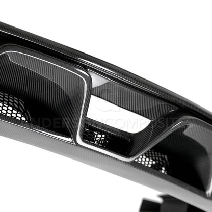 Anderson Composites 15-16 Ford Mustang R-Style Carbon Fiber Rear Valance (for Quad Tip Exhaust) - Graveyard Performance