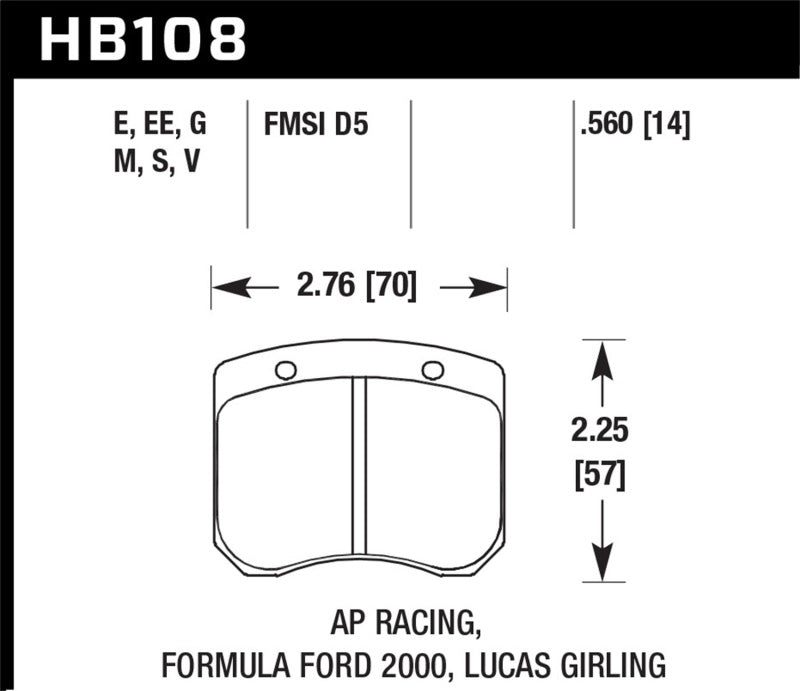 Hawk 1984-1986 Alfa Romeo GTV-6 2.5 HPS 5.0 Front Brake Pads - Graveyard Performance