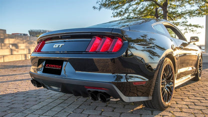Corsa 2015-2017 Ford Mustang GT 5.0 3in Cat Back Exhaust Black Quad Tips (Xtreme) - Graveyard Performance