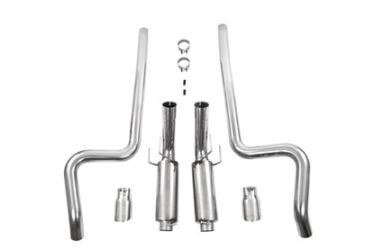 MBRP 11-14 Ford Mustang GT 5.0L Dual Split Rear Race Version T409 3in Cat Back Exhaust System - Graveyard Performance
