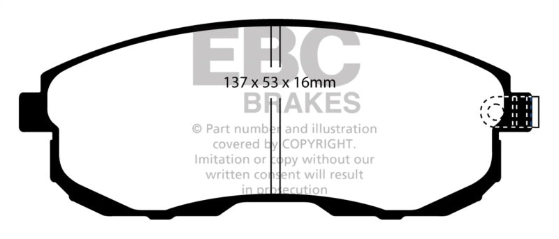 EBC 02 Infiniti G35 3.5 w/o DCS Bluestuff Front Brake Pads - Graveyard Performance