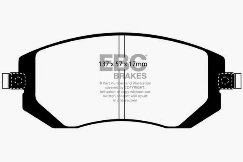 EBC 04-06 Saab 9-2X 2.0 Turbo Yellowstuff Front Brake Pads - Graveyard Performance