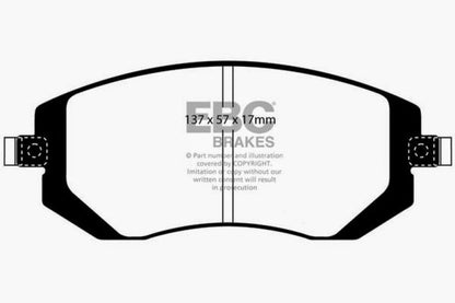 EBC 04-06 Saab 9-2X 2.0 Turbo Yellowstuff Front Brake Pads - Graveyard Performance
