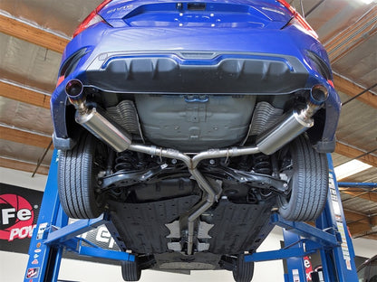 aFe POWER Takeda 16-17 Honda Civic I4-1.5L (t) 2.5-2.25in 304 SS CB Dual-Exit Exhaust Blue Tips - Graveyard Performance