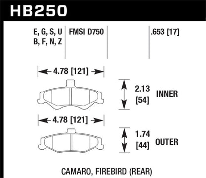 Hawk 98-02 Chevrolet Camaro SS/Z28 / 98-02 Pontiac Firebird HT-10 Race Rear Brake Pads - Graveyard Performance