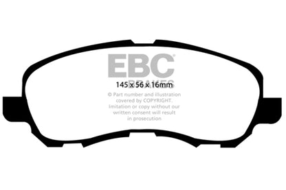 EBC 11-14 Chrysler 200 2.4 Ultimax2 Front Brake Pads - Graveyard Performance